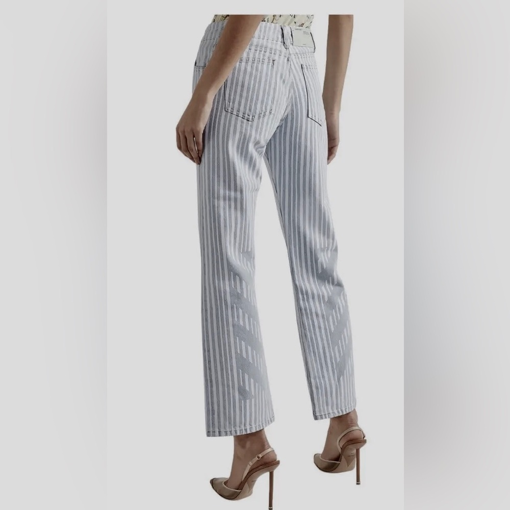Armani Jeans Light Blue and White Striped Pants